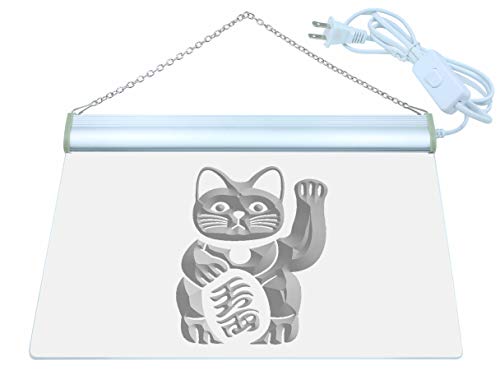 ADVPRO Maneki Neko Lucky Cat Charm Good LED Neon Sign Green 12 x 8.5 Inches st4s32-j980-g