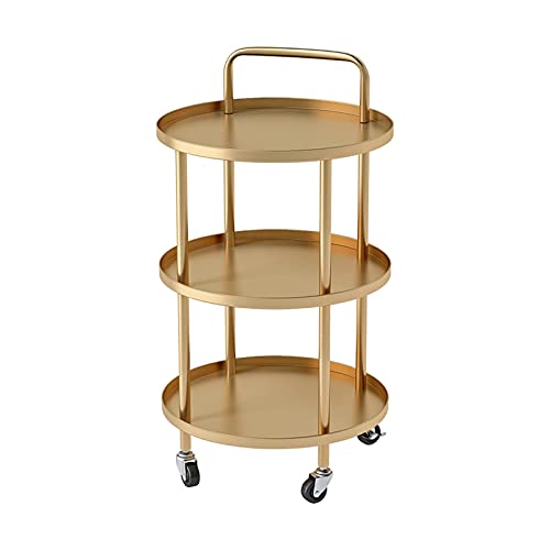 ZHAOHUI-Mesa Camarera Carro Servicio, Rack Almacenamiento Móvil Instalación Sin Herramientas Rueda Universal 360 ​​° Estante Almacenamiento 3 Niveles, Sala Estar, Habitación, Balcón, 2 Colores