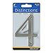 Distinctions by Hillman 843324 4-Inch Brushed Nickel Flush-Mount House Number 4, 1 Count (Pack of 1)