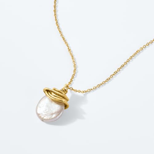 Ross-Simons 13mm Cultured Baroque Coin Pearl Pendant Necklace3