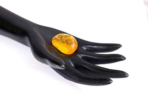 REBUY Yellow Natural Citrine Tumble Stone for Reiki Healing and Crystal Healing Tumble Stones For Wealth, Prosperity, Money, Success, Manifestation ,Chakra Balancing,Protection And Meditation - 1 Piece