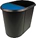 Produktbild Helit H6103993 - System Papierkorb "the double" 20 + 9 L, schwarz/blau