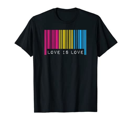 Pansexual Barcode Pride Love Is Love Pan Estético LGBTQ Camiseta