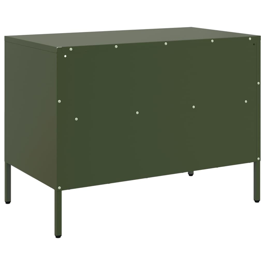 Szafki pod telewizor 2 szt. oliwkowa zieleń konsola do telewizora do sypialni gabinetu 68 x 39 x 50,5 cm stal