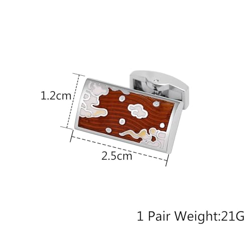 Mancuernillas de acero inoxidable con patrón grabado para hombre miniatura 2