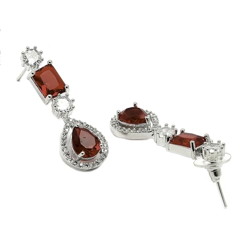 Rhodium-Plated Diamond Fashion Necklace Set