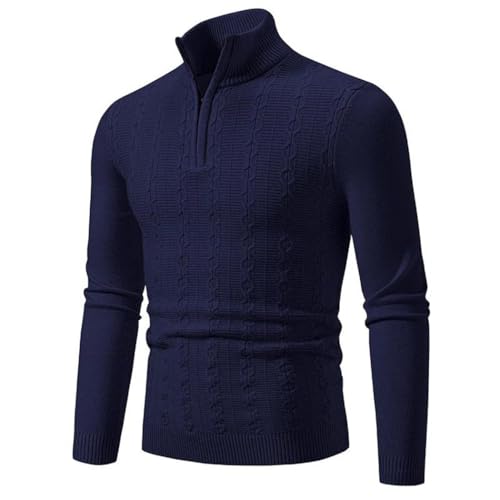 Men's Knit Half-Zip Pullover, Long-Sleeved, Slim-fit, Casual top2