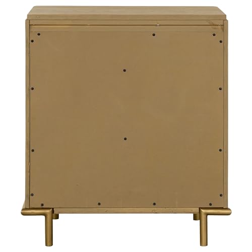 Coaster Home Furnishings - Arini - Wood - 3-Drawer Nightstand with Dual USB Ports, Felt-Lined Top Drawer, Aged Brass Round Knobs and Metal Base - Bedroom - Sand Wash - 224302 - Image 10