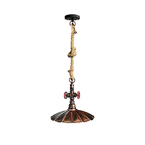 TTKDD Lámpara colgante de estilo industrial de hierro forjado, lámpara colgante de una sola cabeza E27, candelabro creativo, línea ajustable, loft, pasillo, tienda, cocina, isla, comedor, dormitorio,