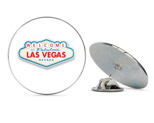 Las Vegas Sign Round Metal 0.75" Lapel Pin Hat Shirt Pin Tie Tack Pinback2
