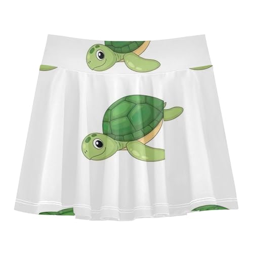 Cute Cartoon Sea Turtles Athletic Shorts Girls Skorts Skirts with Shorts Cool Pink Girl Skort 3t
