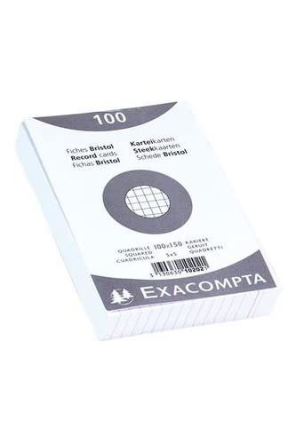 Exacompta 20 Confezioni 100 Schede 5x5 in Film 100 x 150 mm Bianco