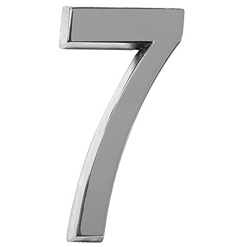 Número 7 Residencial De Casa Cromado - 20cm De Altura, MetalCromo