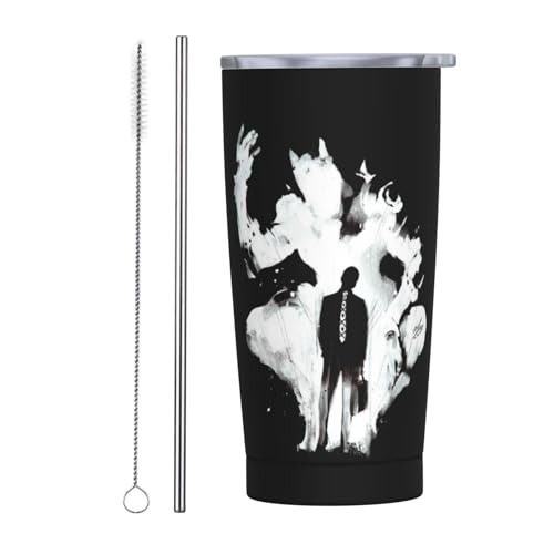 ジョジョの奇妙な冒険 アニメ ストロー&ストローブラシ付き マグカップ コーヒーカップ 600ml コンビニカップ タンブラー ステンレス製 保冷 保温 車用 蓋付き 持ち運び 水筒 大容量 直飲み キャラクター 人気 プレゼント