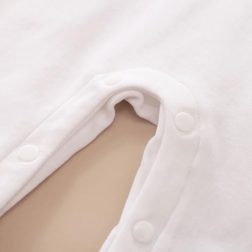 Image of Hopscotch Boys Cotton Solid Full-Sleeve Romper in White Color