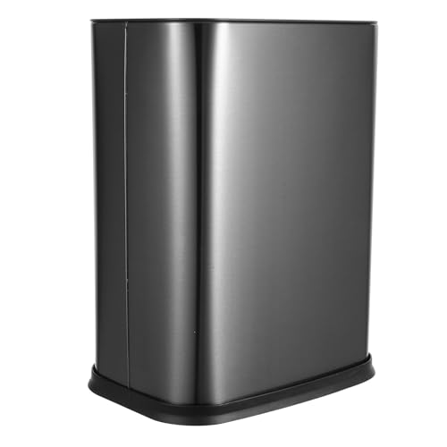 SAFIGLE Cubo de Basura de Acero Inoxidable 8l sin Tapa, Doble Cubo Interior Extraíble, Color Negro Titanio Texturizado, Adecuado para Cocina, Baño y Sala de Estar, Cesto de Basura
