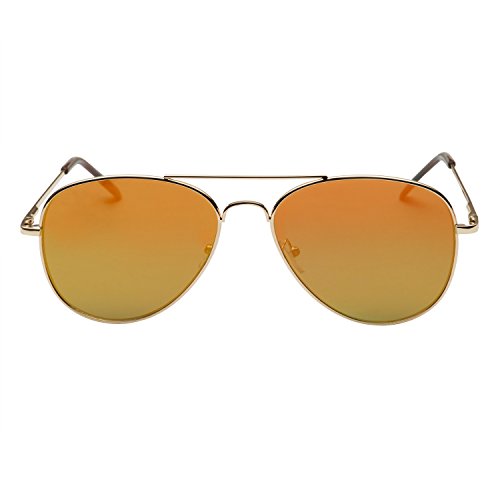 grinderPUNCH Aviator Sunglasses with Flat Mirrored Lens