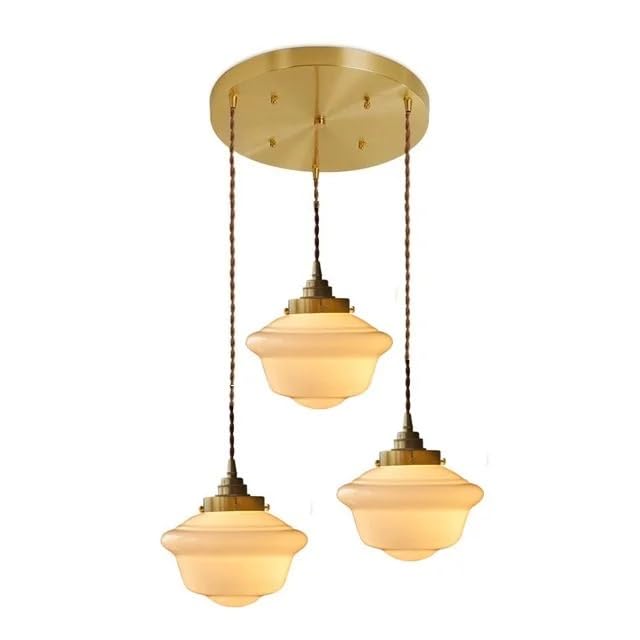 Lustre suspendu LED en verre soufflé blanc, luminaire haut de gamme