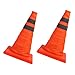 SOLUSTRE 2pcs Road Cone Collapsible Cones Multi Purpose Parking Cones Emergency Cones Driving Practice Cone Reflective Cones Pop-up Orange Cone Ice Cream Bucket Multifunction Plastic
