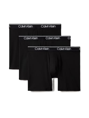 Calvin Klein Men's Micro Stretch 3-Pack Boxer Brief, 3 Black, L