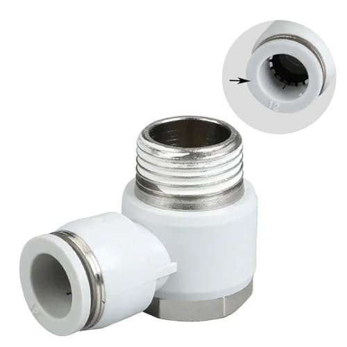 Conectores neumáticos giratorios 90 grados 12 mm con rosca de tornillo BSP 1/8 5