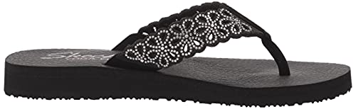Image of Skechers Women's Meditation Black /Silver Slipper-4 Kids UK (119137-BKSL)
