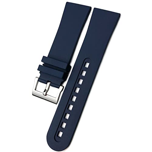 Bracelet montre caoutchouc fluor 23mm bleu Fifty Fathoms étanche