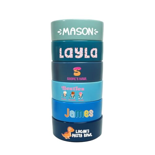 asrincodesigns Personalized Kids Ceramic Cereal Bowl, Ice Cream Bowl, Breakfast Bowl, Custom Kids Name Ceramic Bowl, Birthday Gifts, Funny Gifts for Kids