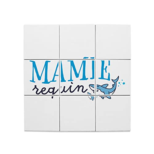 Carreaux céramique décoratif mamie requin poisson 20x20 cm lot de 9