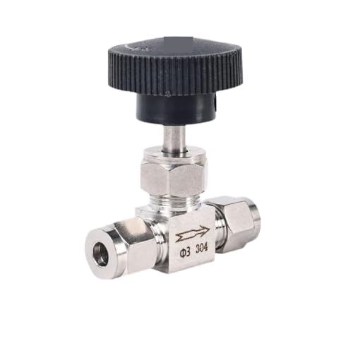 Válvula de aguja ajustable en acero inoxidable SS304 de alta resistencia 6mm
