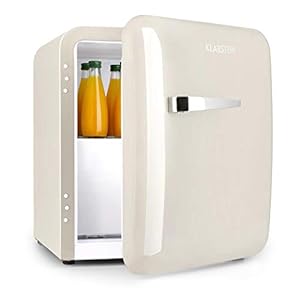 Klarstein Audrey Mini – 2in1 koelkast, mini-bar, compact, vrijstaand, compressiekoeling, 37 liter inhoud, koeling: 0-10 ° C, energie-efficiëntieklasse, room