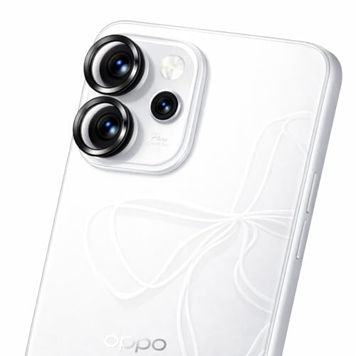 Image of Metal Ring Camera Lens Protector compatible with oppo reno 15 pro mini Scratch-Resistant /3D Anti Shock /Anti-Scratch /Camera Tempered Glass (silver black color) (PACK OF 1)