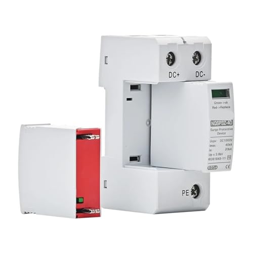 SHIHUANI Surge Arrester Protective Lightning Protector Solar Photovoltaic DC SPD Surge Protector 2P 20KA 40KA 250V 500V 1000V High Efficiency Lightning Protection Device(20-40KA DC250V)