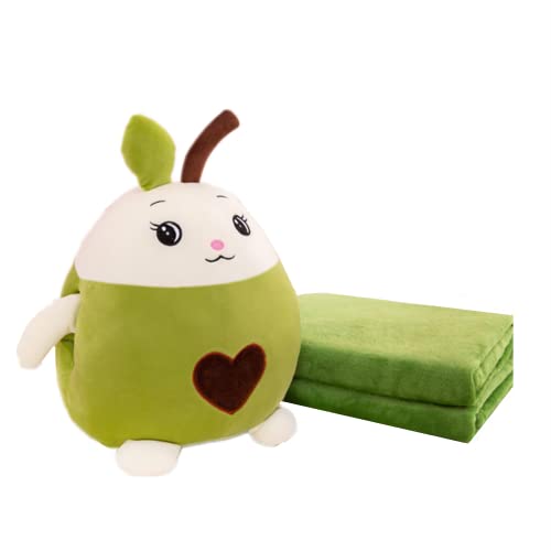 YUDONG Kids Stuffed Animal Travel Blanket and Pillow Set, Adorable 3 in 1 Multifunctional Fruit Plush Pillow with Hand Warmer Design, Perfect for...