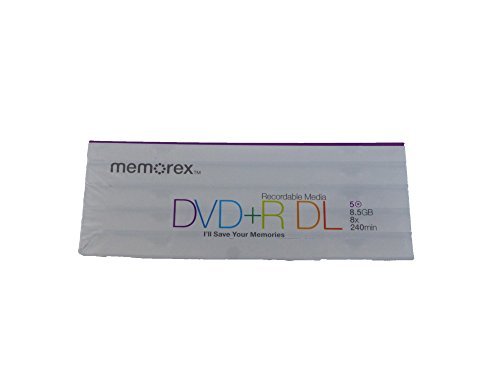 Memorex - Pack 5 Dvd+R Dl 8,5 Gb