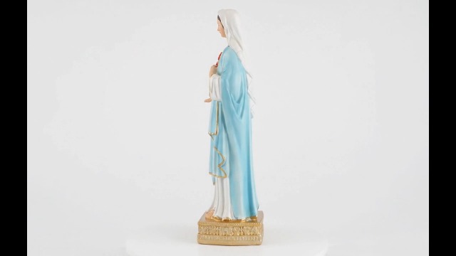 Estatua Inmaculado Corazón de María de 8.4 pulgadas miniatura 7