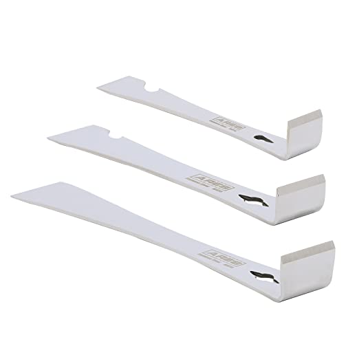Ares 46019 – 3-Piece Stainless Steel Prybar Scraper Set – Ultra Sharp Scrapers Remove Residue From Steel, Aluminum, And More – Prybar Ends Offer Extra Leverage - Built-In Nail Puller And Bottle Opener #TOP5