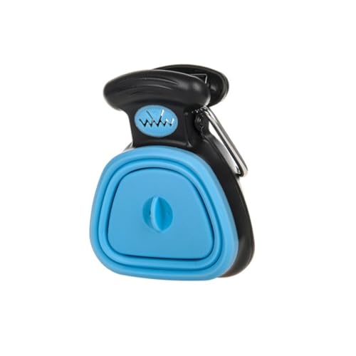 pulizia dei rifiuti di animali domestici Raccoglitore di escrementi portatile pieghevole con sacchetti monouso for passeggiate con il cane - Paletta for escrementi e distributore di sacchetti(Blue,L)
