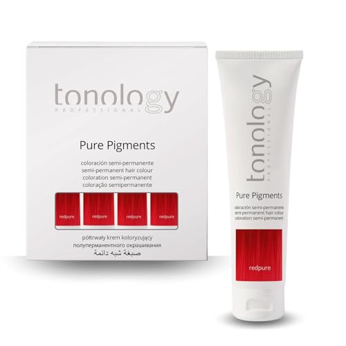 Tonology Pure Pigment Redpure | Tinte Semipermanente sin Amoniaco, Tinte Fantasía, Mascarilla, Aporta Nutrición y Brillo, Rojo - 1 Unidad 100ml