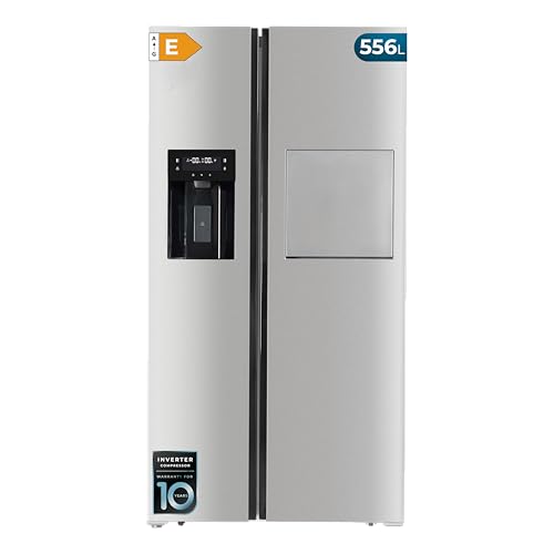 Cecotec Réfrigérateur Américain No Frost Bolero CoolMarket SBS 556 WID Inox E, 556 L, 178 cm de Hauteur, 91,1 cm de Largeur, Classe E, Distributeur d'Eau et...
