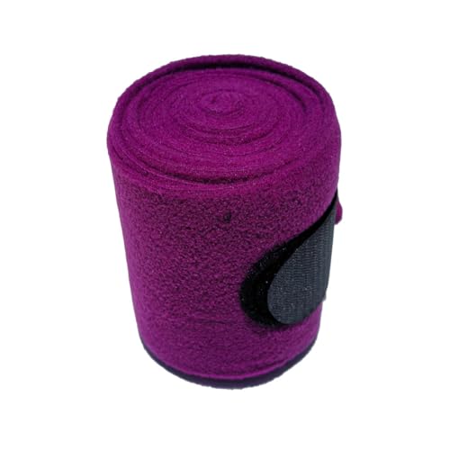 Image of Horse Polo Leg Wraps Soft Fleece Wraps Equestrian Leg Bandage 4-Pack (Purple, Full(10ft))