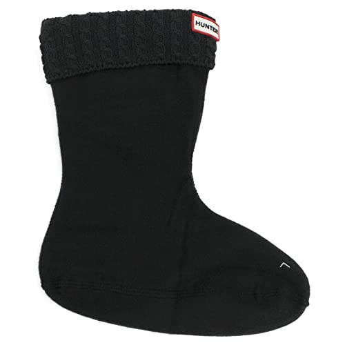 Hunter Unisex Recycled Mini Cable Sock Short Polyfleece Black 39-42 EU
