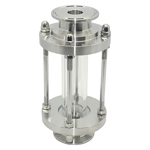 DAN SPEED In-Line Sight Glass with Clamp End,Flow Sanitary Straight Sight Glass Tri Clamp Type,Stainless Steel SS316 Pipe Fitting (OD 1-1/2 inch) Cover