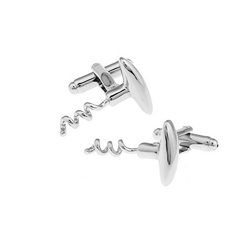 Preisvergleich Produktbild Emorias 1 Stück Flaschenöffner Herren Manschettenknöpfe Silber Weinöffner Manschettenknopf Zarte Manschettenknopf für Hochzeitsgeschäft