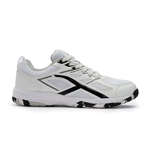 Image of Hundred XOOM Non-Marking Cushion Badminton Shoe (White /Black, 4UK)
