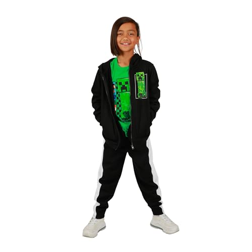 Minecraft - Sudadera con capucha para niños y jóvenes, 3 piezas, Multi colorido, X-Small