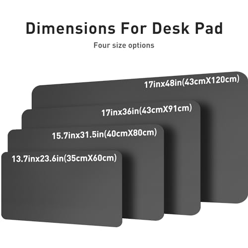 Image of Aothia Leather Desk Pad Protector, Mouse Pad, Office Desk Mat, Non-Slip PU Leather Desk Blotter, Laptop Desk Pad, Waterproof Desk Writing Pad for Office and Home (17 inchx48 inch, Gray)