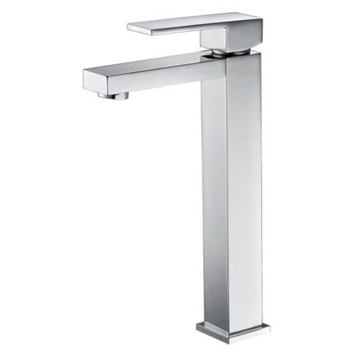 IMEX - Grifería de lavabo - Grifo monomanod de caño alto - Grifos altos de baño para lavamanos sobre encimera - Serie Valencia - BDV003-3 Caño Largo