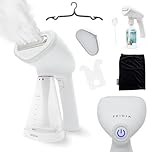 Fridja f10 Handheld Clothes Steamer - Upgraded 1500W Garment Steamer with Heated Panel and 30g/min Steam Output, 260ml Water Tank, Ready in 45 Seconds, for Home, Office & Travel, f10 Black