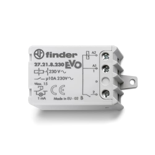 Finder Relè Elettromeccanico ad Impulsi (passo-passo) Tipo 27.21. Con circuito bobina e contatti ad eccitazione comune. Dotato di morsetti a bussola. Interruttore unipolare 1 NO A